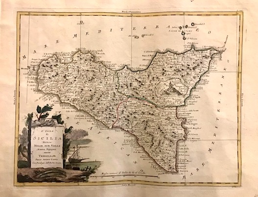 Zatta Antonio (1722-1804) L'Isola di Sicilia divisa nelle sue Valli 1782 Venezia 